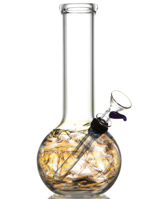 Raked Tiger Stripe Accented Beaker Bong - Discreet Smoker