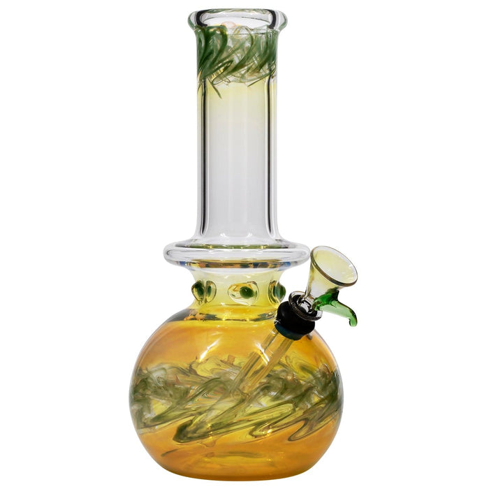 Raked Fumed Bubble Beaker Bong, Green