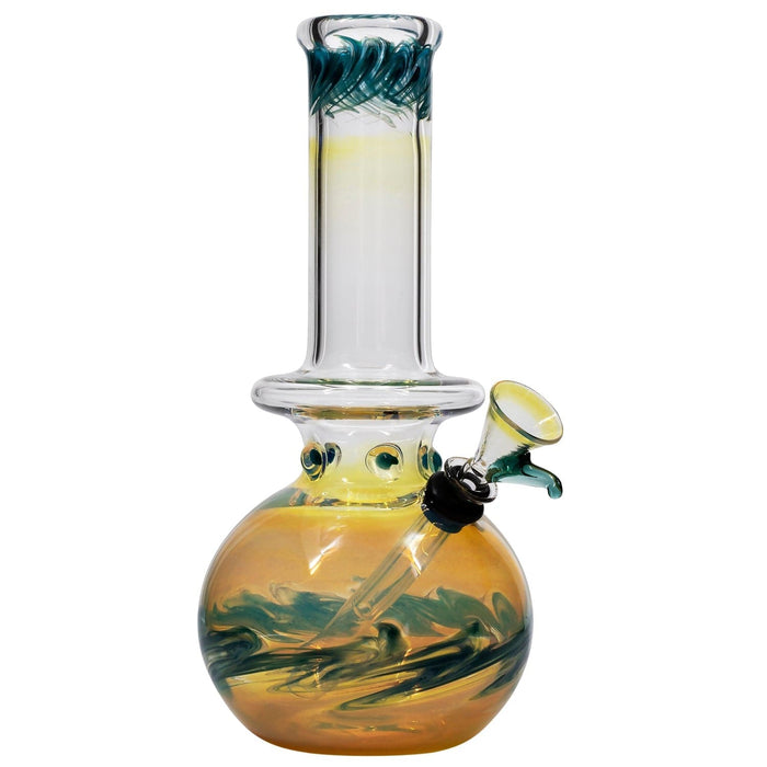 Raked Fumed Bubble Beaker Bong, Teal