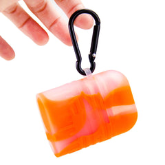 Orange Silicone One Hitter Dugout With Keychain - Discreet Smoker