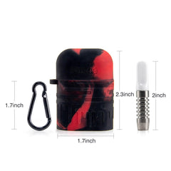 Silicone Dugout with One Hitter - Red/Black - Discreet Smoker