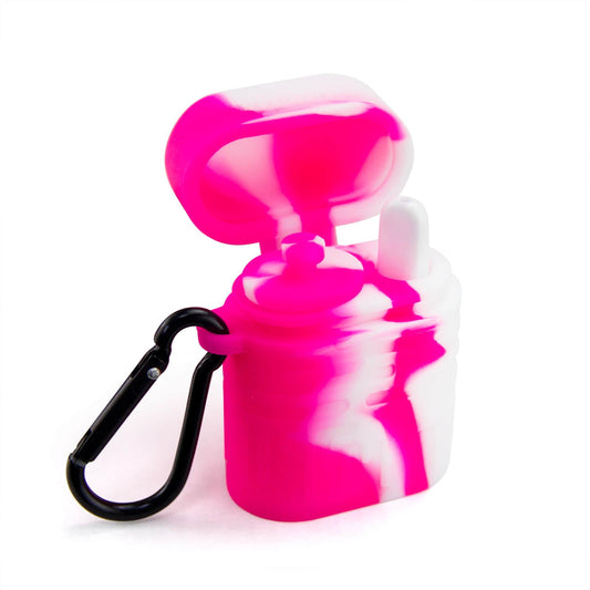 Silicone Dugout One Hitter Set Pink - Discreet Smoker