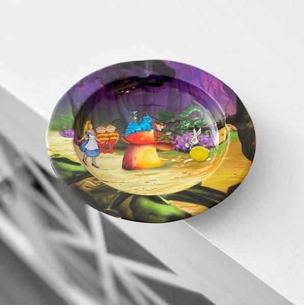 Alice Mushroom Blazin' Ashtray Metal - Discreet Smoker