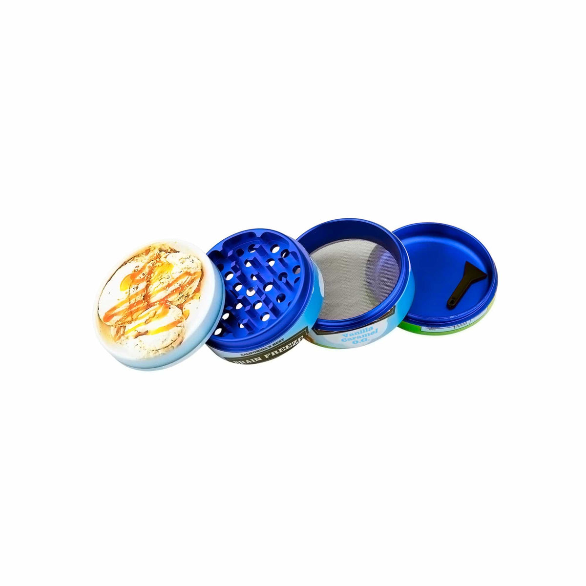 Brain Freeze 4-Piece SharpShred Dine-In Grinder - Discreet Smoker