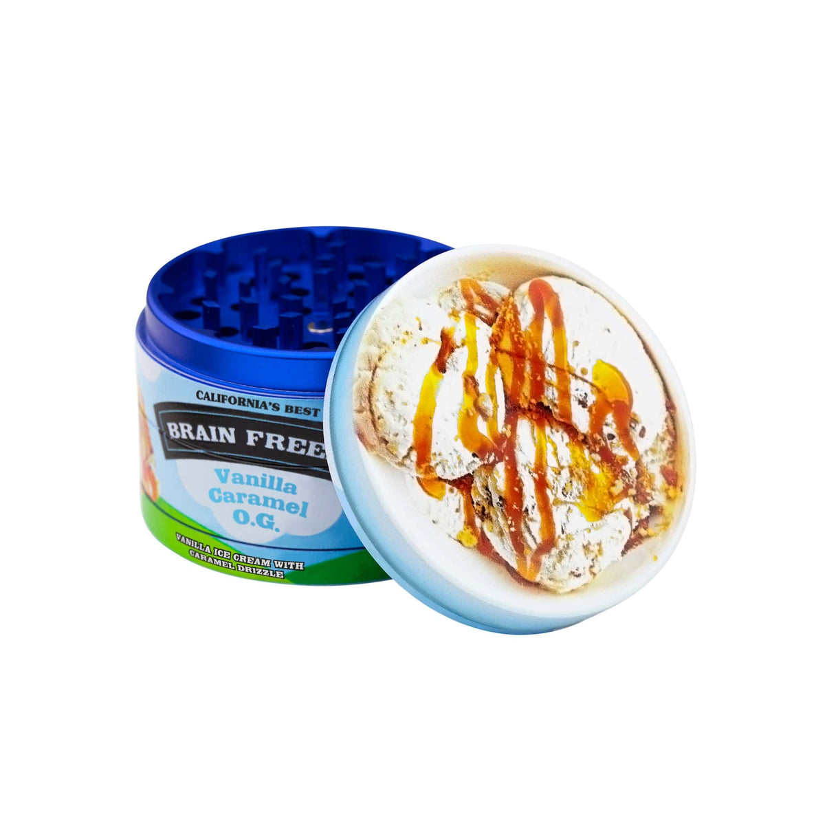 Brain Freeze 4-Piece SharpShred Dine-In Grinder - Discreet Smoker