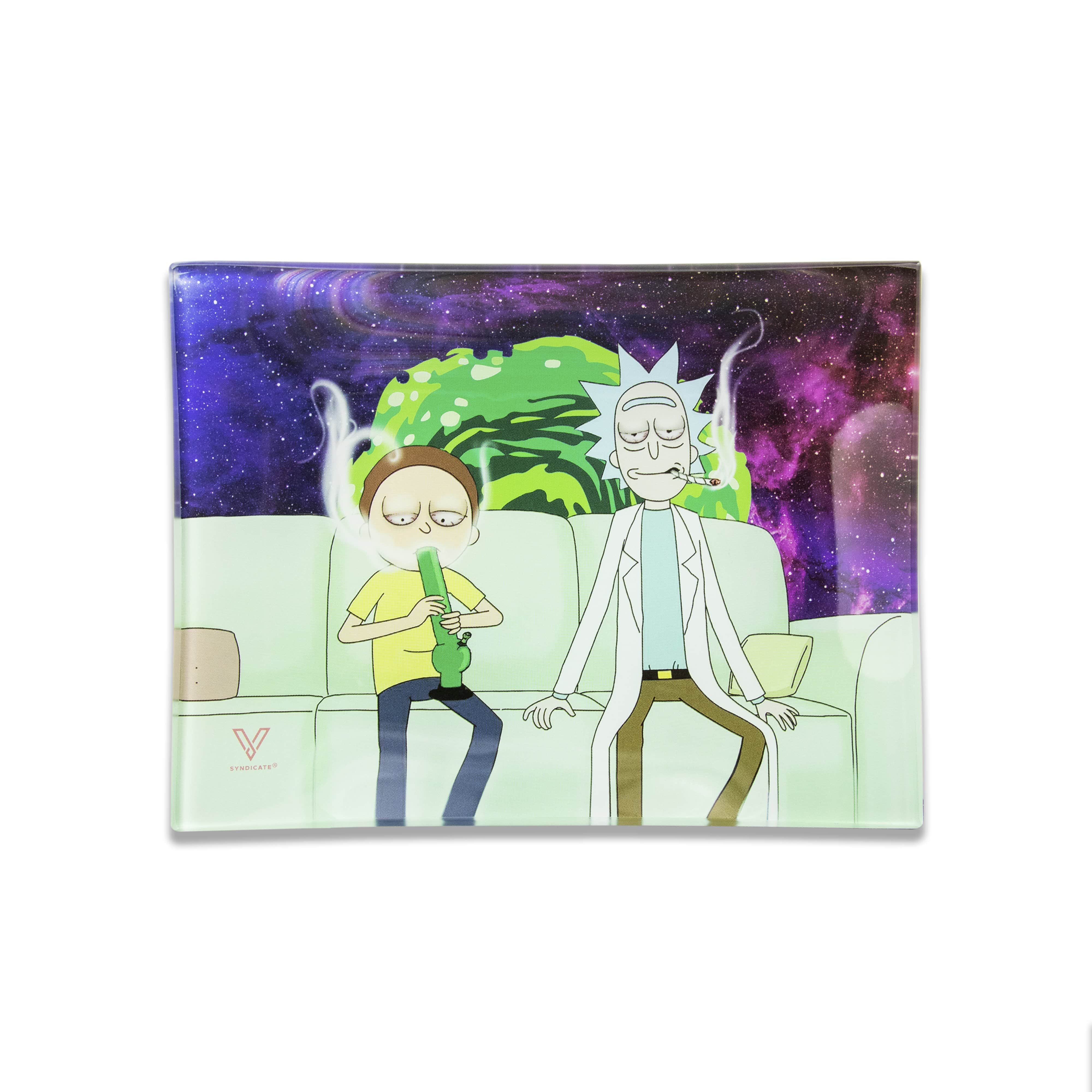 Couch Lock Rick And Morty Glass Rolling Tray