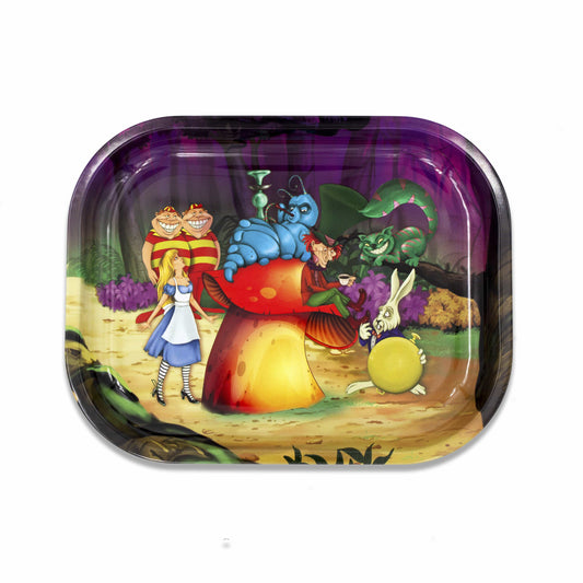 Alice Mushroom Metal Rollin' Tray - Discreet Smoker